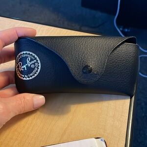 Ray Ban Luxotica label eyeglass case with snap closure.